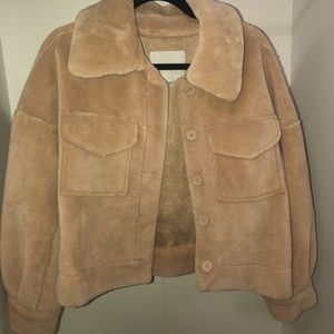 Cream/camel Fluffy oversized coat American Eagle
